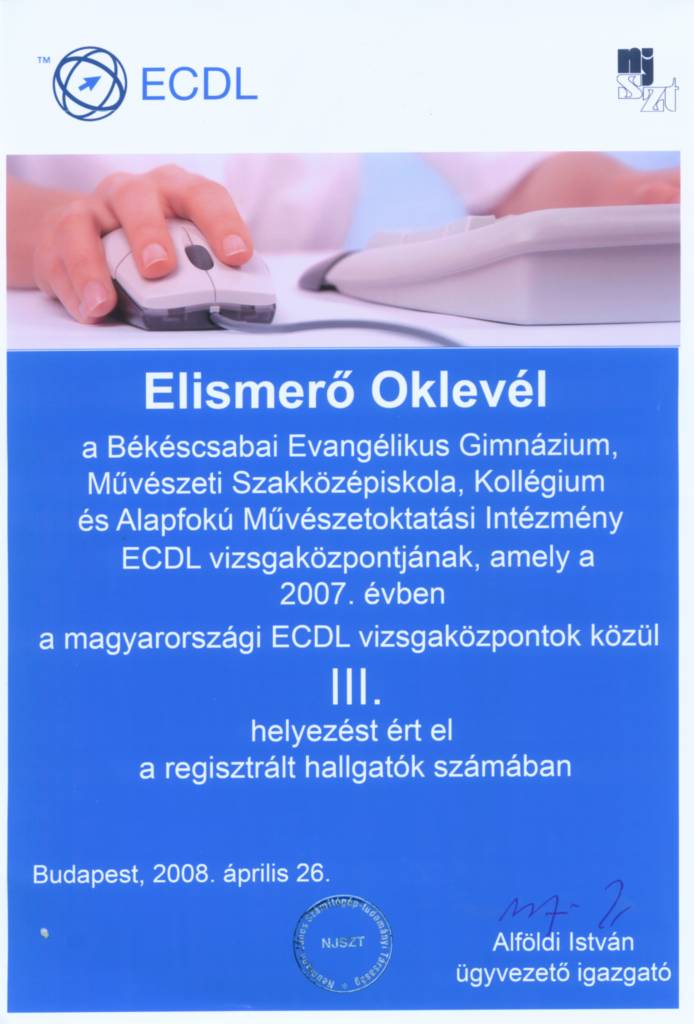 Elismerő oklevél